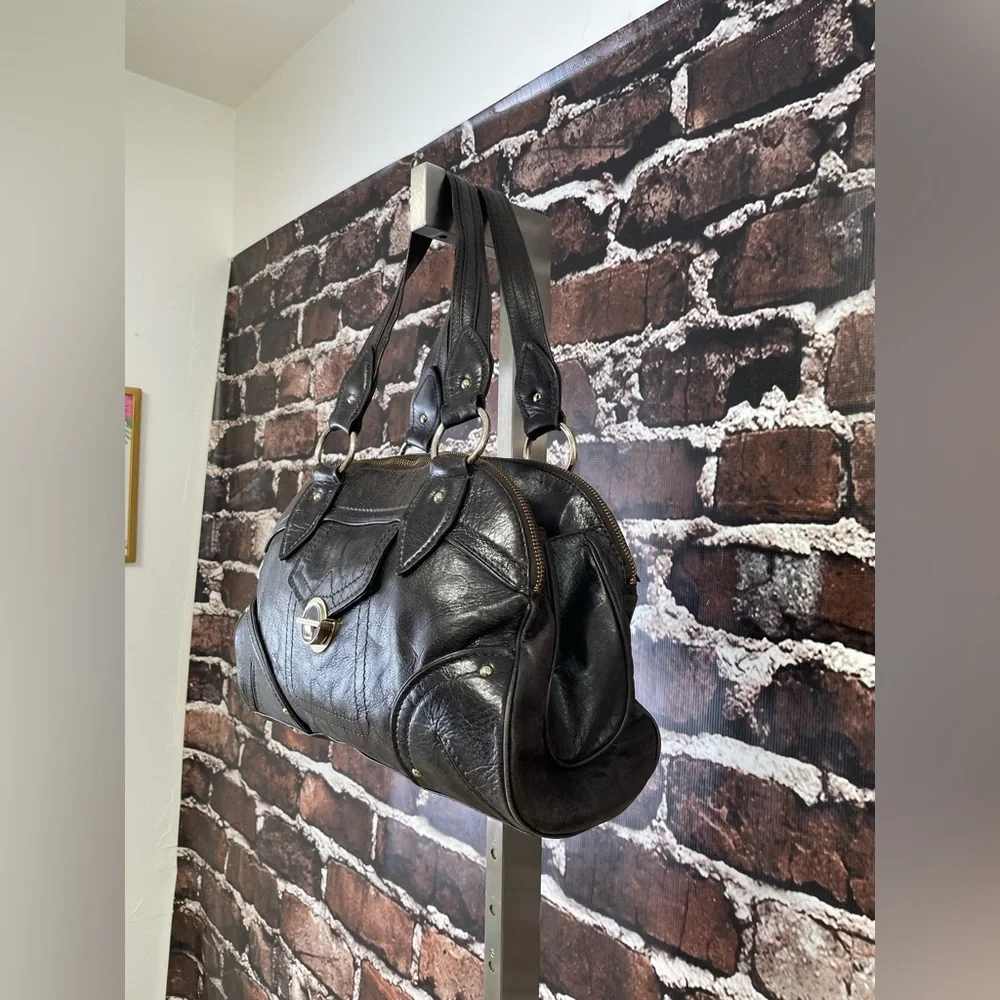 Marc Jacobs Large Vintage Bag Chocolate Brown Leather 3 Compartment Satchel